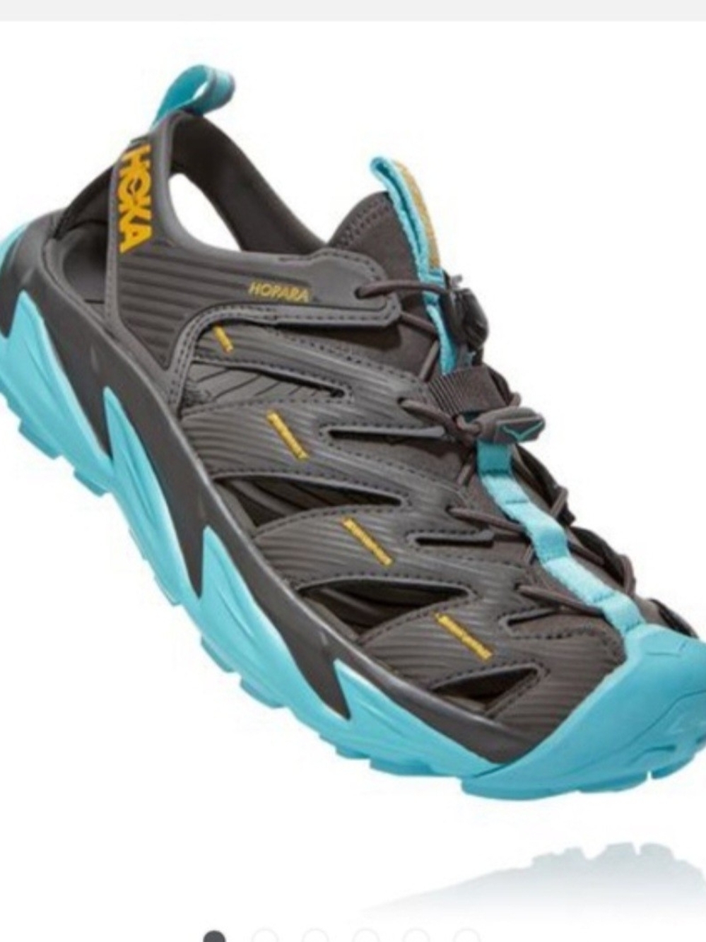 Hoka One One Hopara Terrain  Hiking Women Sandals In Teal and Gray. Size 9.5